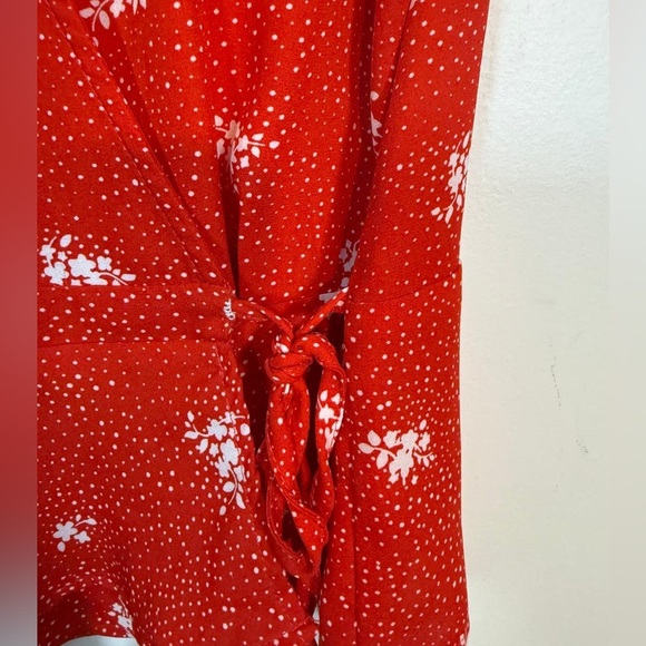 Tamara H. Red Floral Wrap Blouse - Size M - Picture 3 of 8
